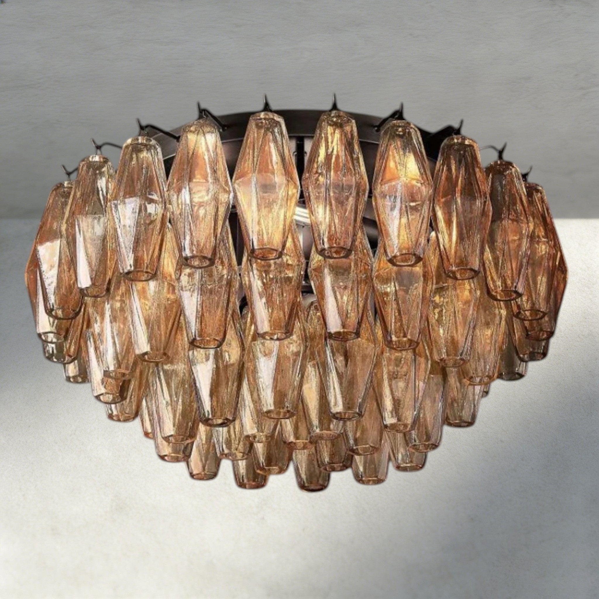 Cihela Clear/ Smoke Glass Flushmount 17", 22" - fovolighting