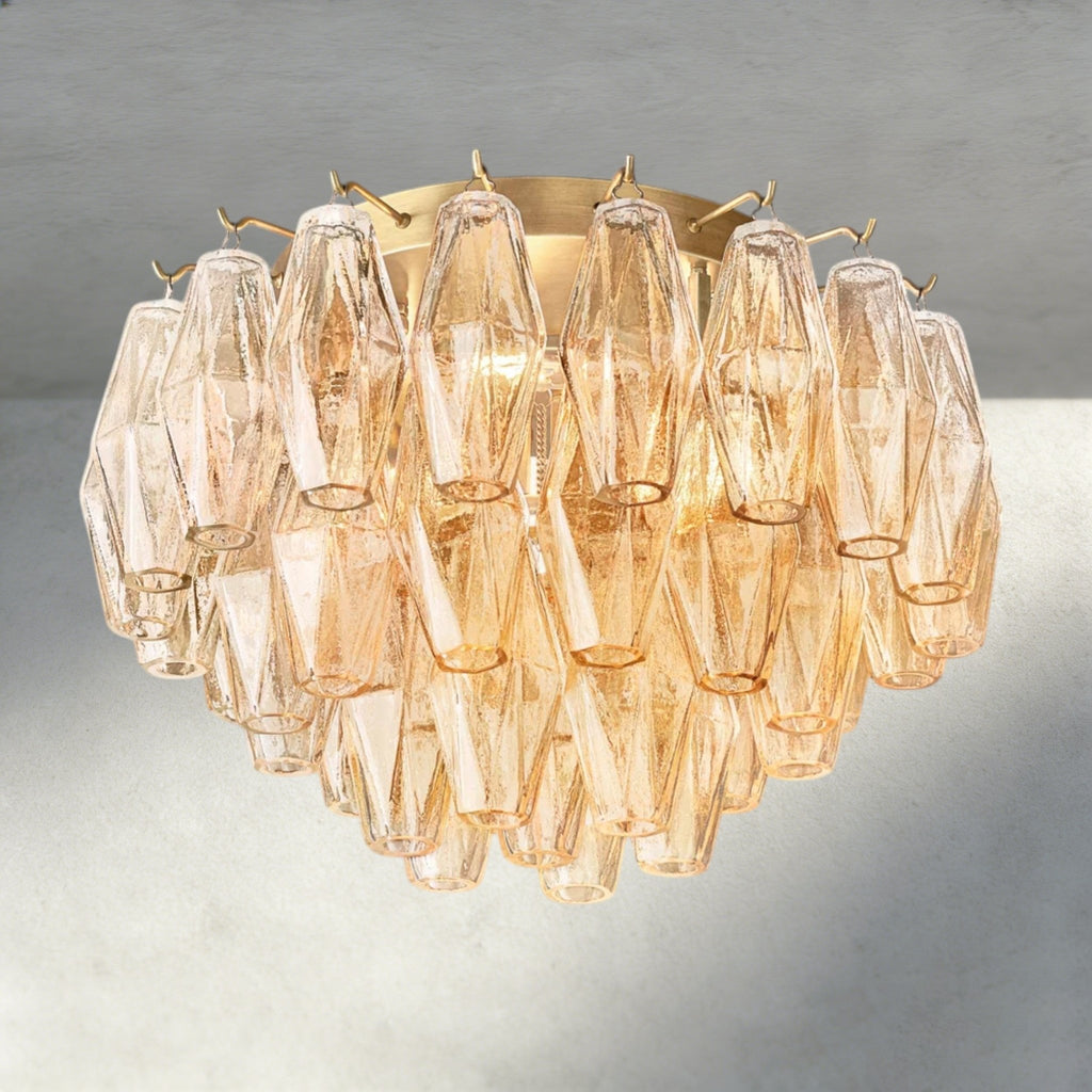Cihela Clear/ Smoke Glass Flushmount 17", 22" - fovolighting