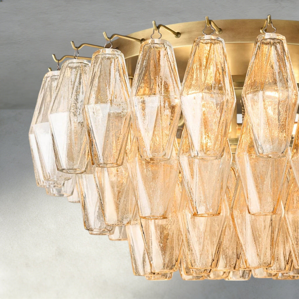 Cihela Clear/ Smoke Glass Flushmount 17", 22" - fovolighting