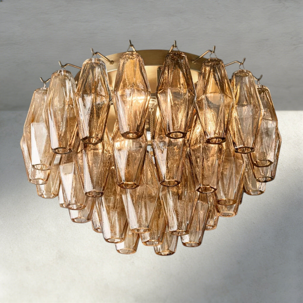 Cihela Clear/ Smoke Glass Flushmount 17", 22" - fovolighting