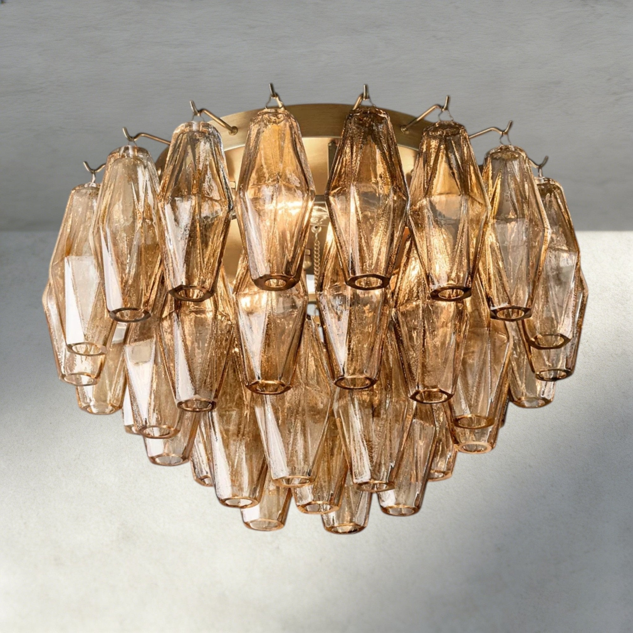 Cihela Clear/ Smoke Glass Flushmount 17", 22" - fovolighting