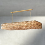 CIHELA CLEAR/ SMOKE GLASS RECTANGULAR CHANDELIER 54", 74" - fovolighting