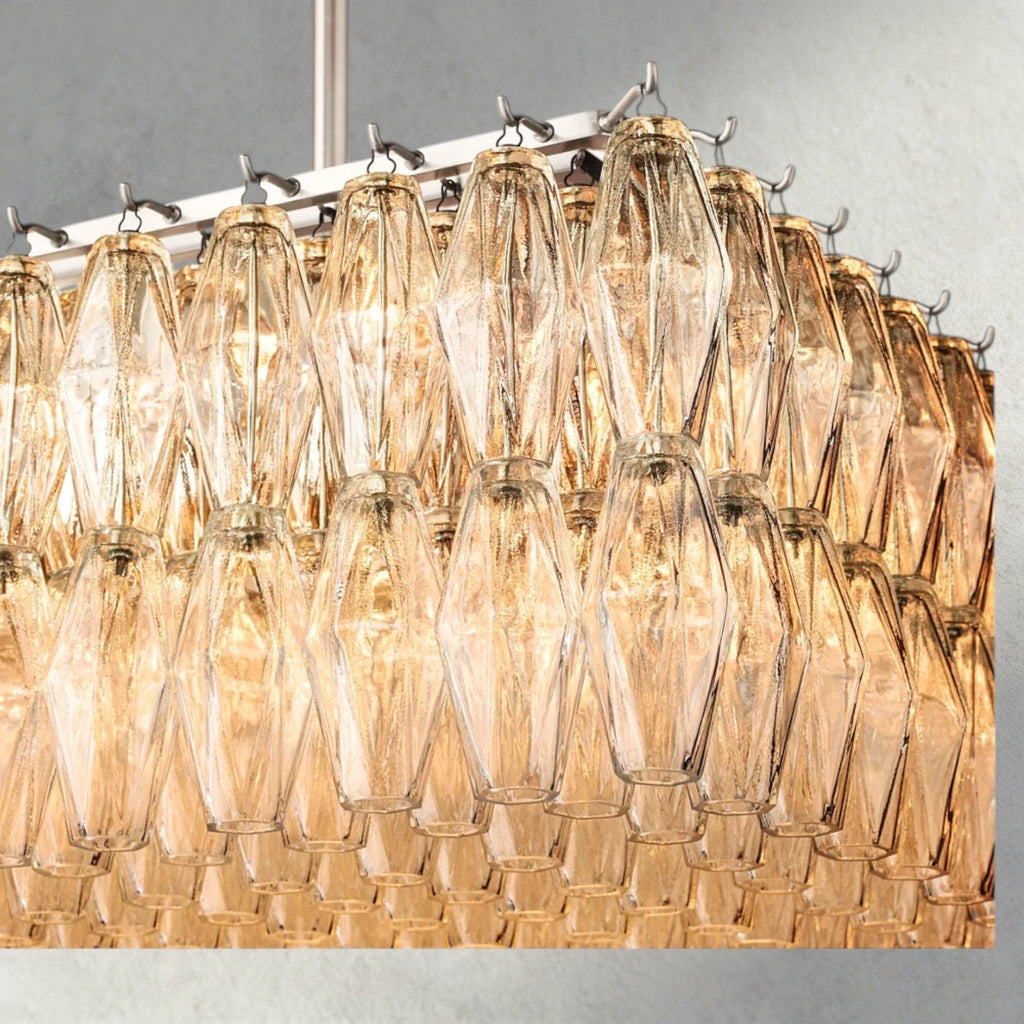 CIHELA CLEAR/ SMOKE GLASS RECTANGULAR CHANDELIER 54", 74" - fovolighting