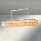 CIHELA CLEAR/ SMOKE GLASS RECTANGULAR CHANDELIER 54", 74" - fovolighting