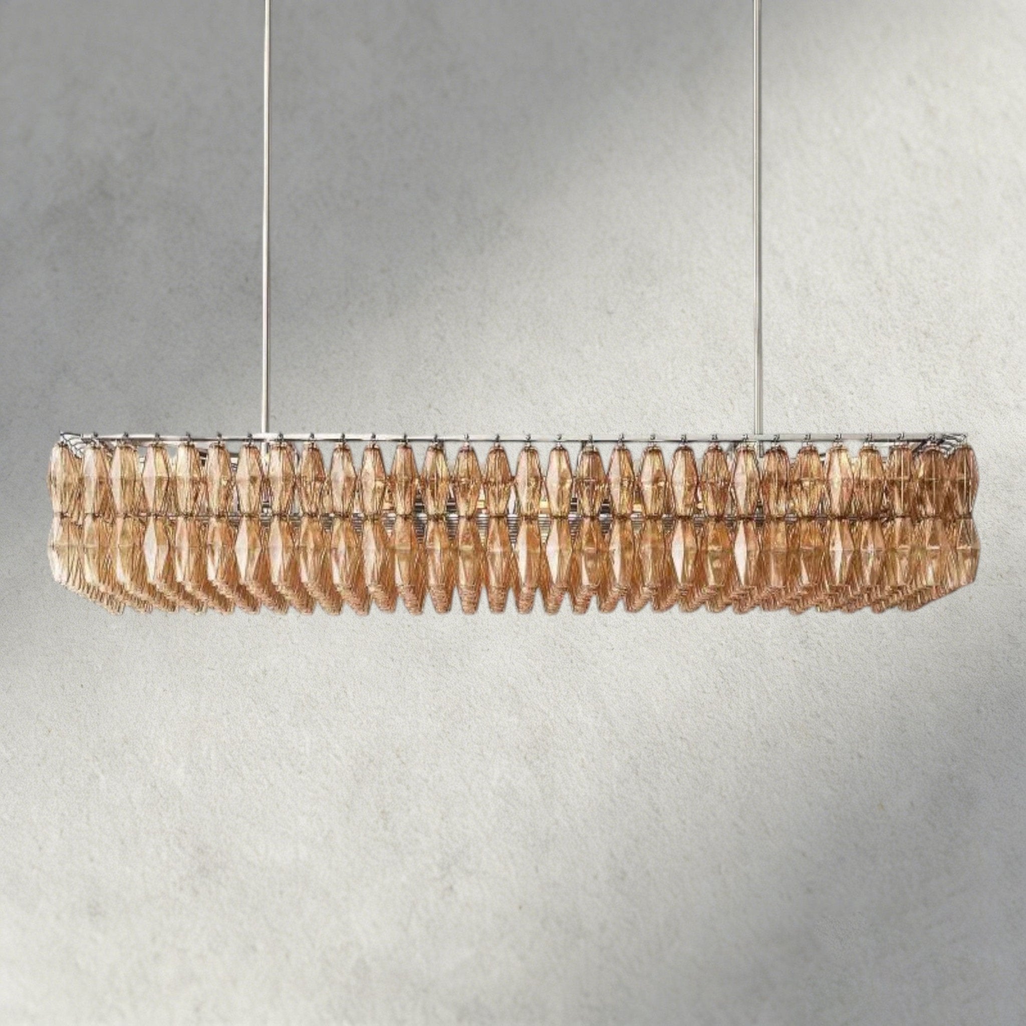 CIHELA CLEAR/ SMOKE GLASS RECTANGULAR CHANDELIER 54", 74" - fovolighting
