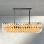CIHELA CLEAR/ SMOKE GLASS RECTANGULAR CHANDELIER 54", 74" - fovolighting