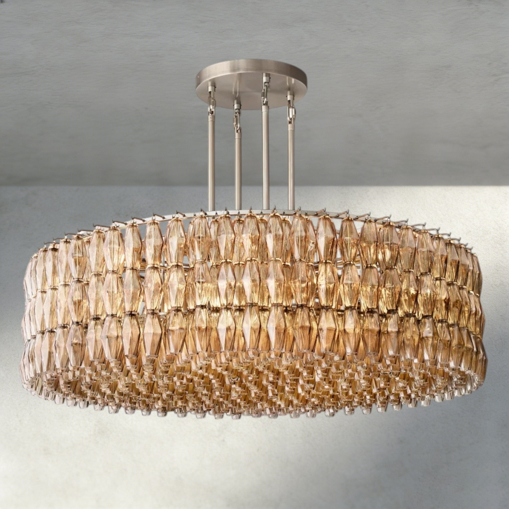 CIHELA CLEAR/ SMOKE GLASS ROUND CHANDELIER 37", 47", 62" - fovolighting
