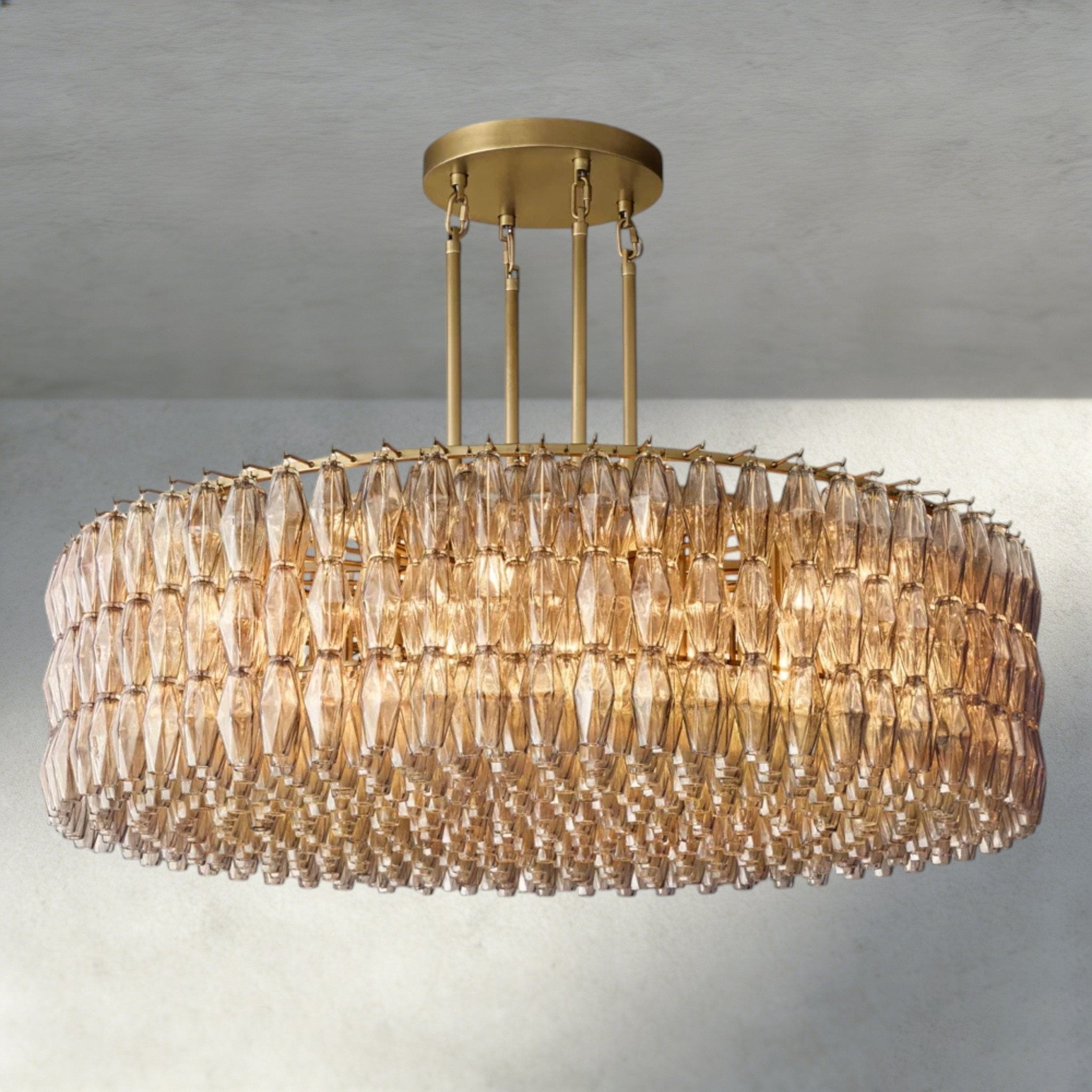 CIHELA CLEAR/ SMOKE GLASS ROUND CHANDELIER 37", 47", 62" - fovolighting
