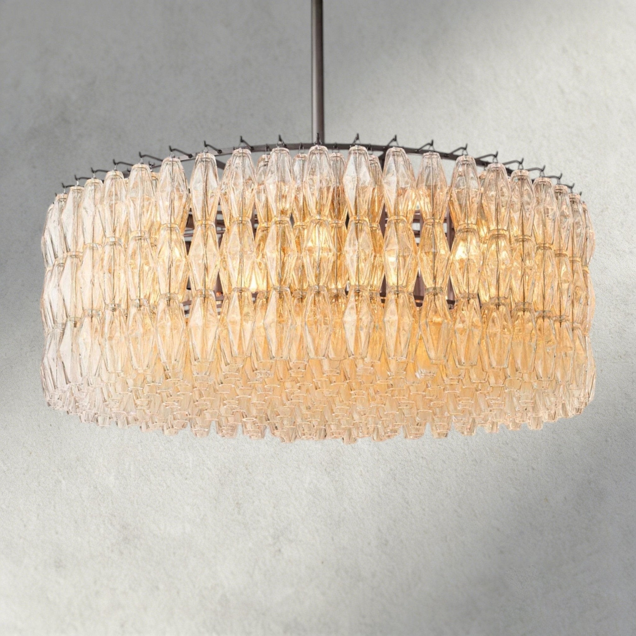 CIHELA CLEAR/ SMOKE GLASS ROUND CHANDELIER 37", 47", 62" - fovolighting