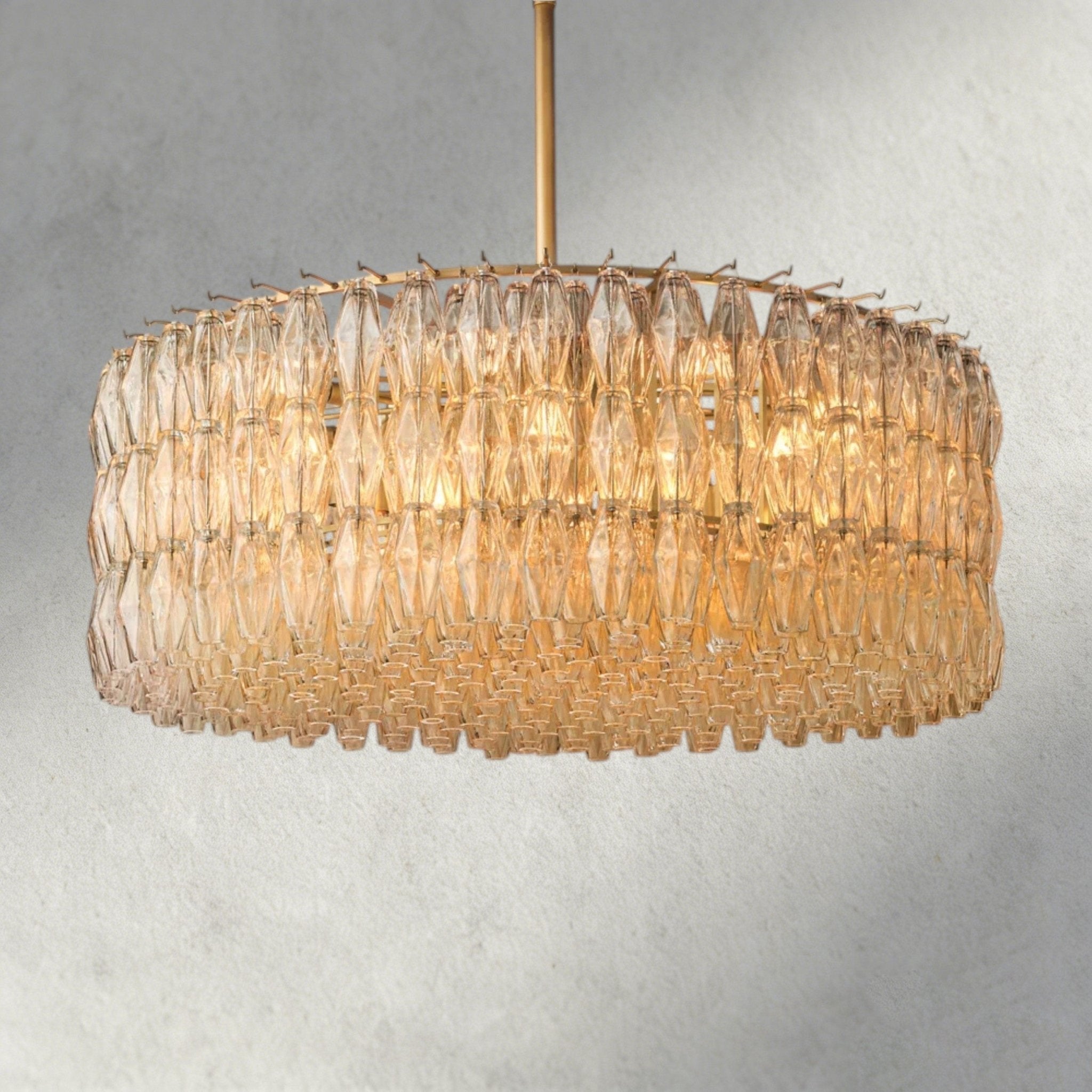 CIHELA CLEAR/ SMOKE GLASS ROUND CHANDELIER 37", 47", 62" - fovolighting