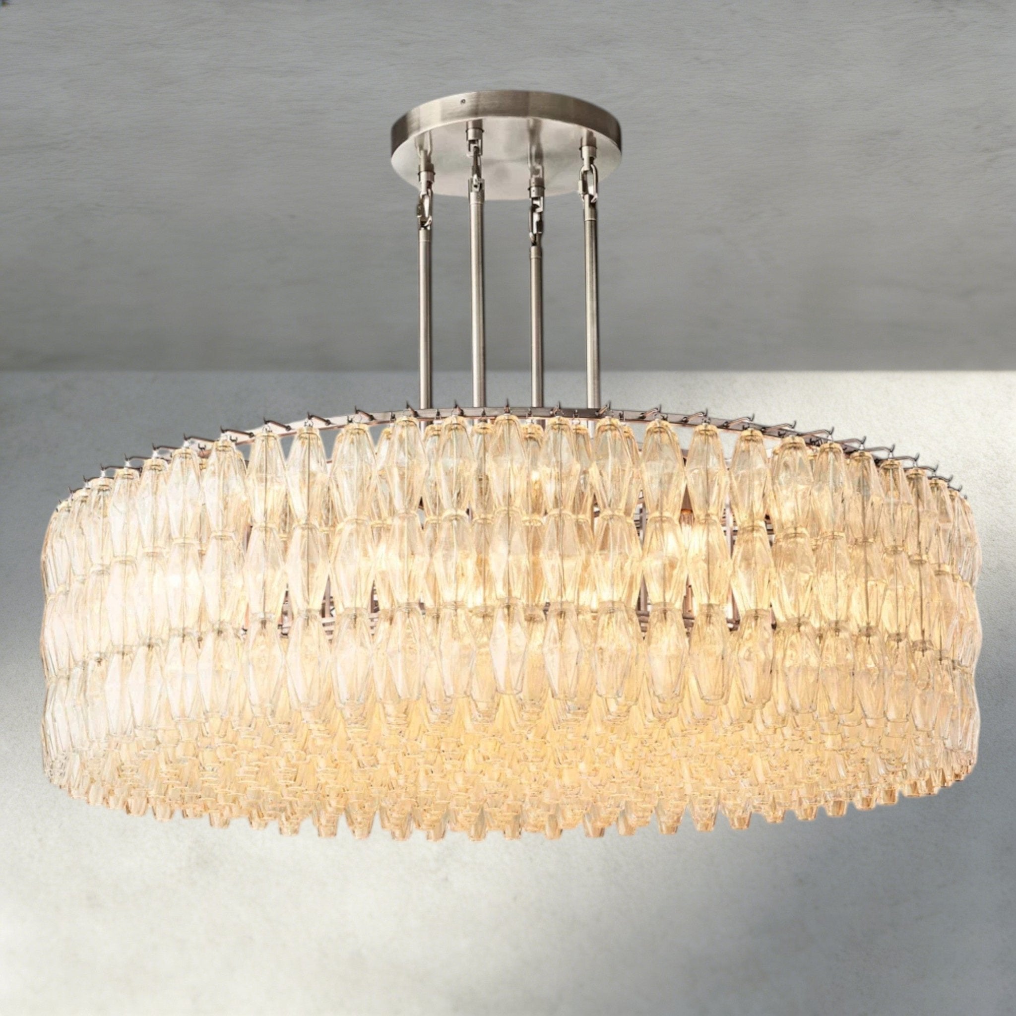 CIHELA CLEAR/ SMOKE GLASS ROUND CHANDELIER 37", 47", 62" - fovolighting