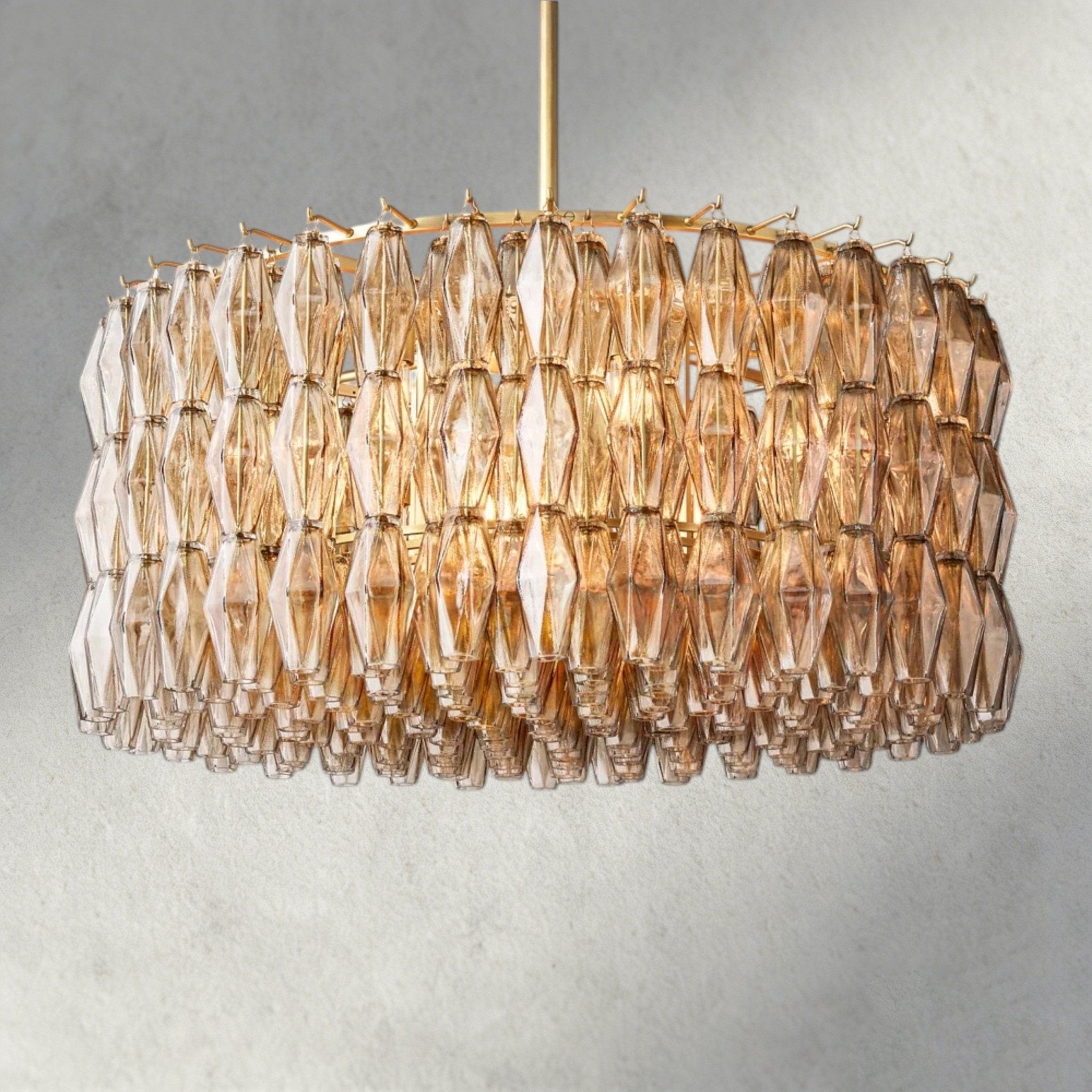 CIHELA CLEAR/ SMOKE GLASS ROUND CHANDELIER 37", 47", 62" - fovolighting