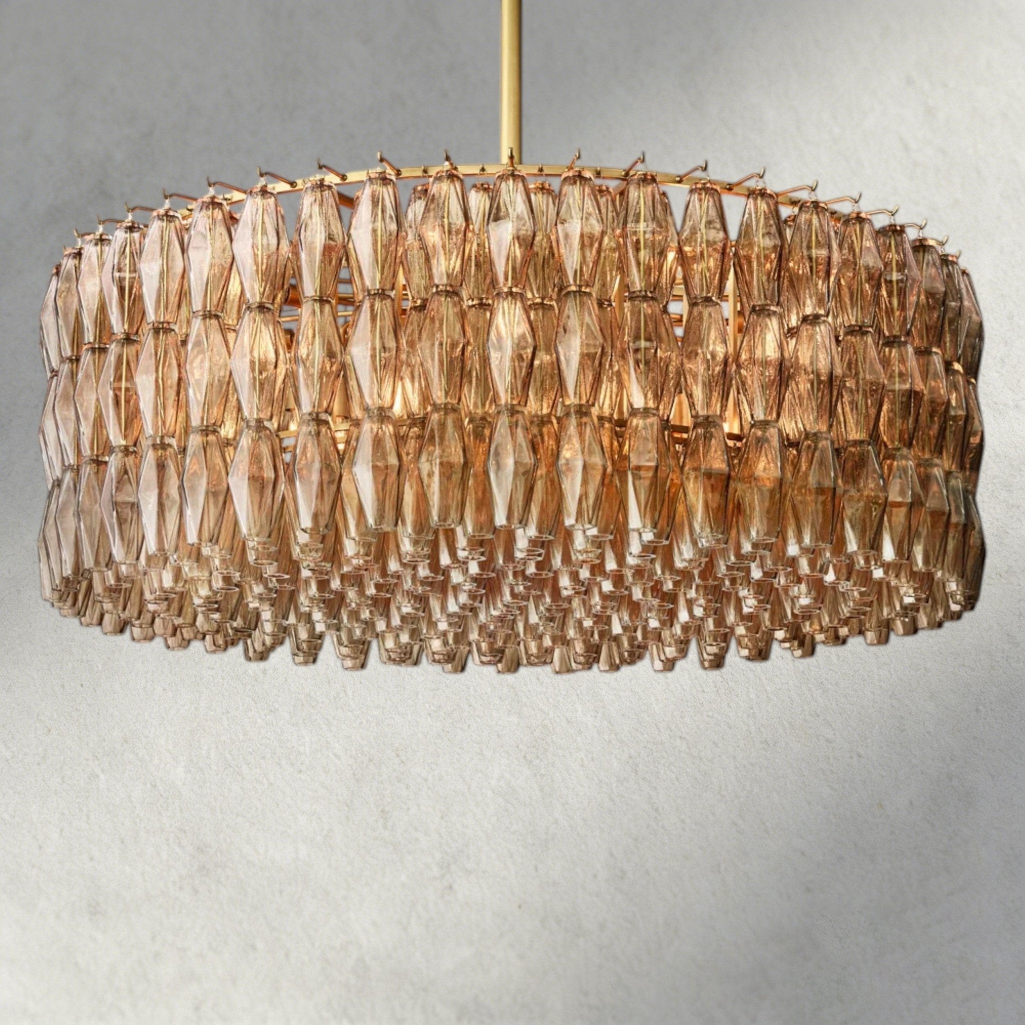 CIHELA CLEAR/ SMOKE GLASS ROUND CHANDELIER 37", 47", 62" - fovolighting