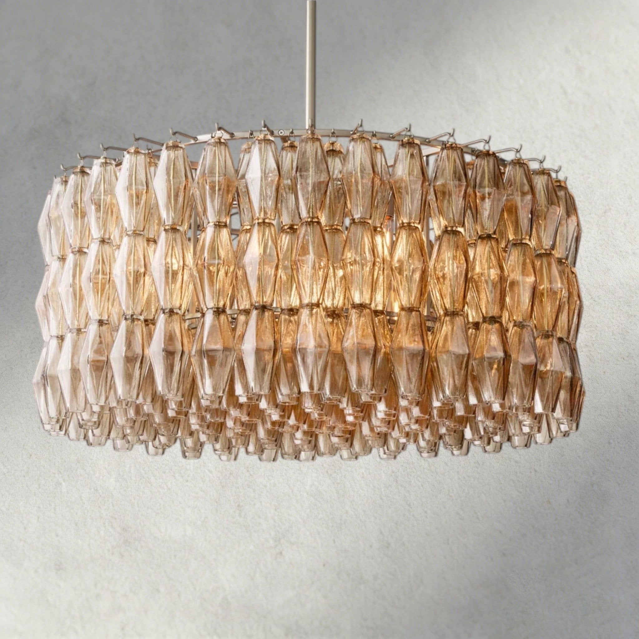 CIHELA CLEAR/ SMOKE GLASS ROUND CHANDELIER 37", 47", 62" - fovolighting