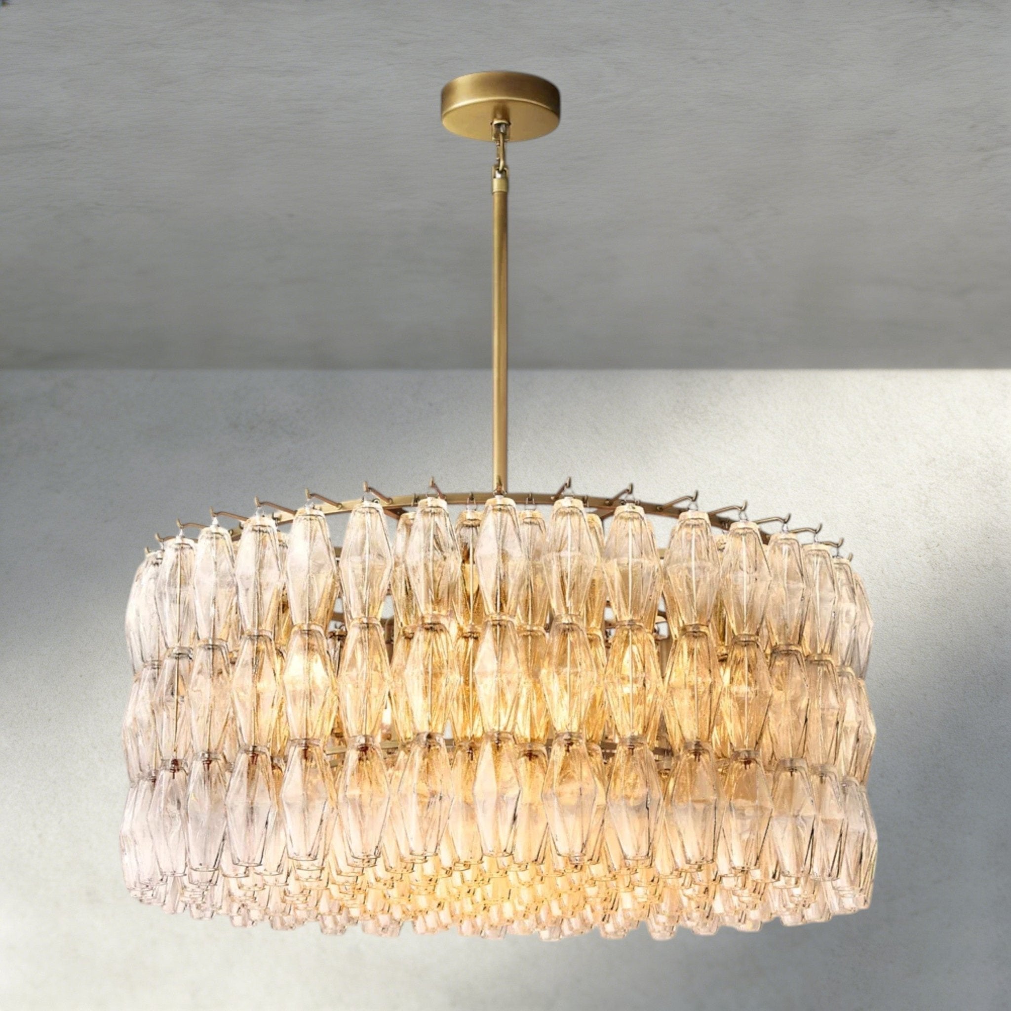 CIHELA CLEAR/ SMOKE GLASS ROUND CHANDELIER 37", 47", 62" - fovolighting