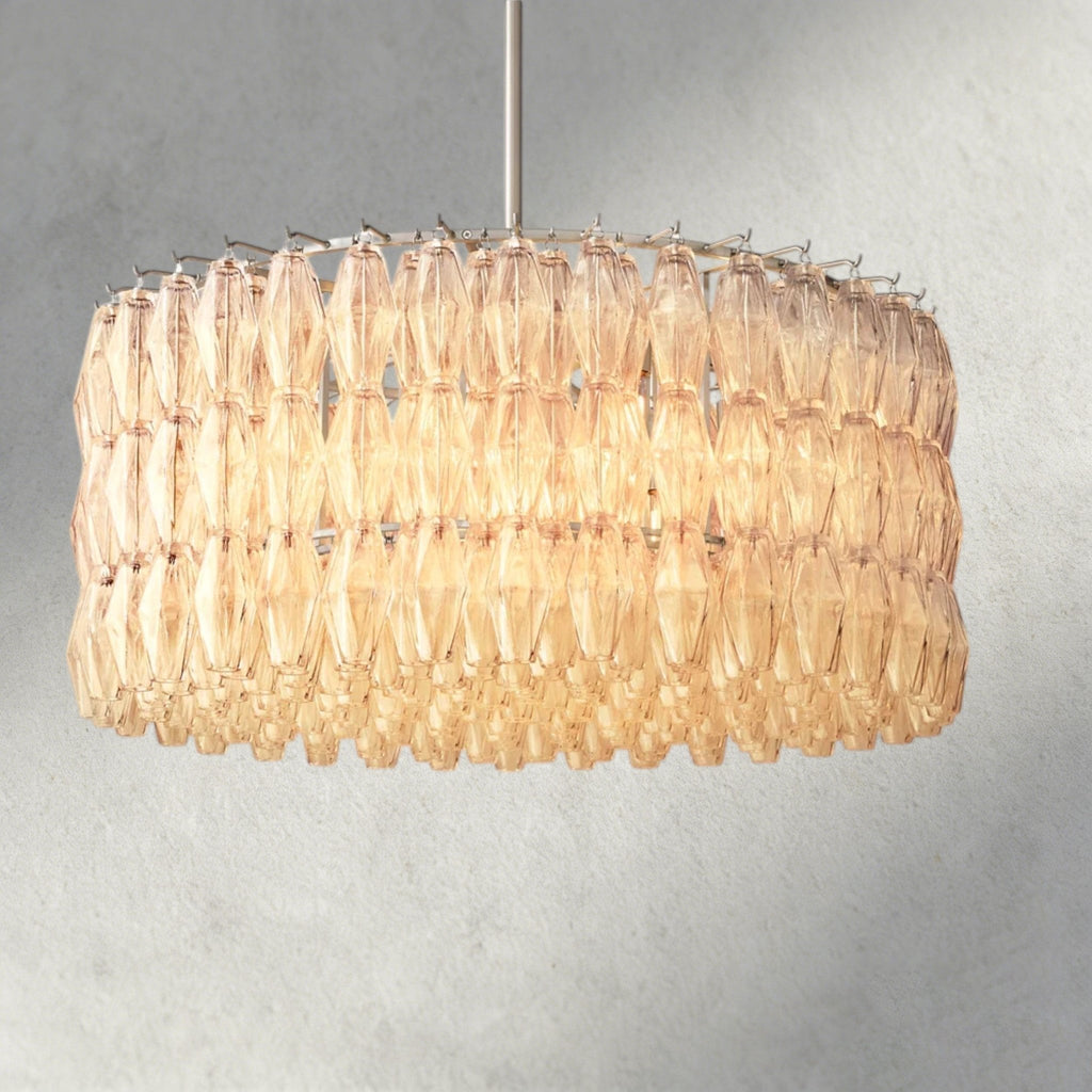 CIHELA CLEAR/ SMOKE GLASS ROUND CHANDELIER 37", 47", 62" - fovolighting