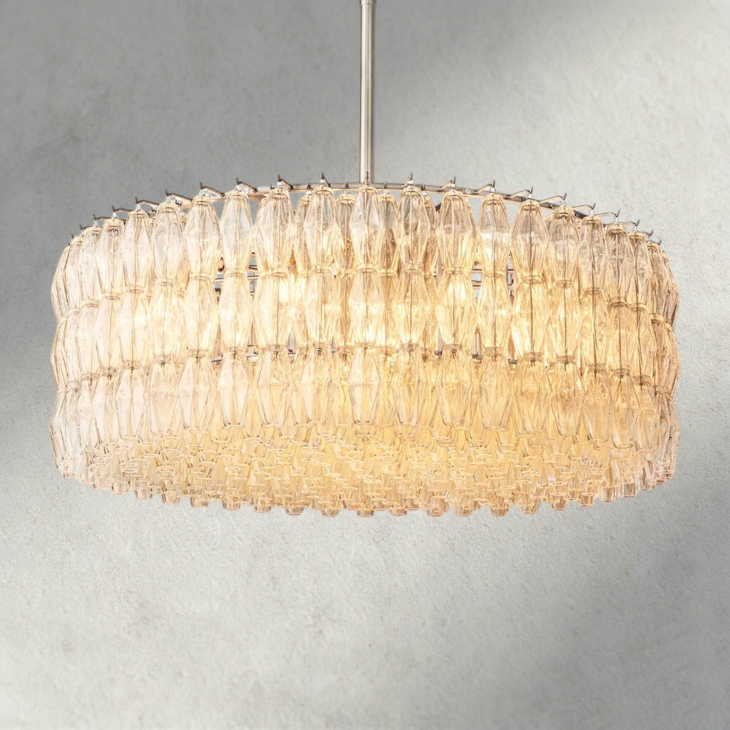 CIHELA CLEAR/ SMOKE GLASS ROUND CHANDELIER 37", 47", 62" - fovolighting
