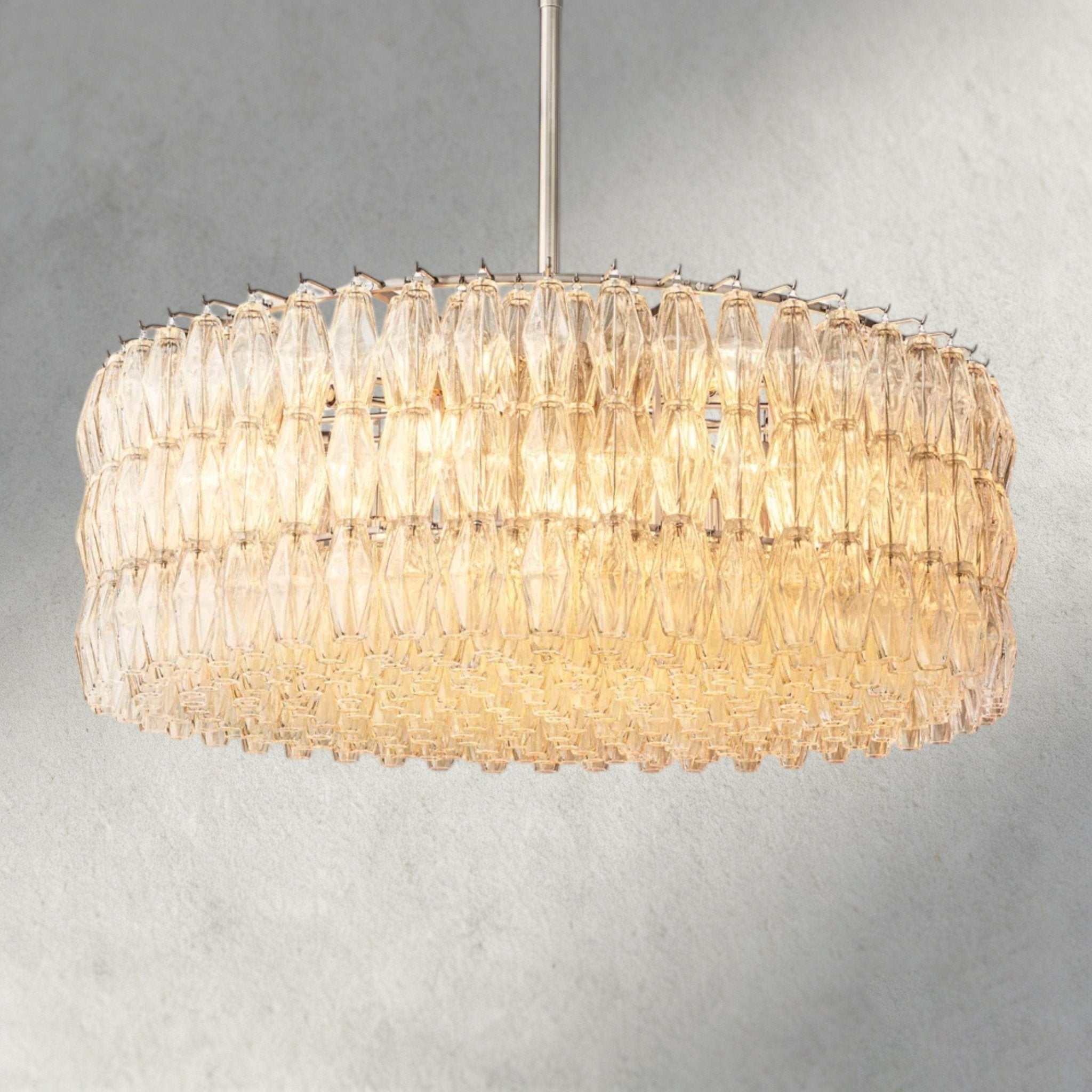 CIHELA CLEAR/ SMOKE GLASS ROUND CHANDELIER 37", 47", 62" - fovolighting