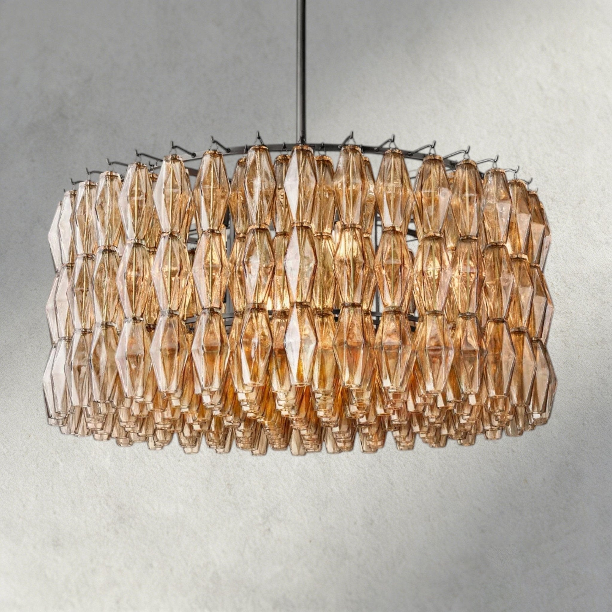 CIHELA CLEAR/ SMOKE GLASS ROUND CHANDELIER 37", 47", 62" - fovolighting
