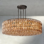 CIHELA CLEAR/ SMOKE GLASS ROUND CHANDELIER 37", 47", 62" - fovolighting