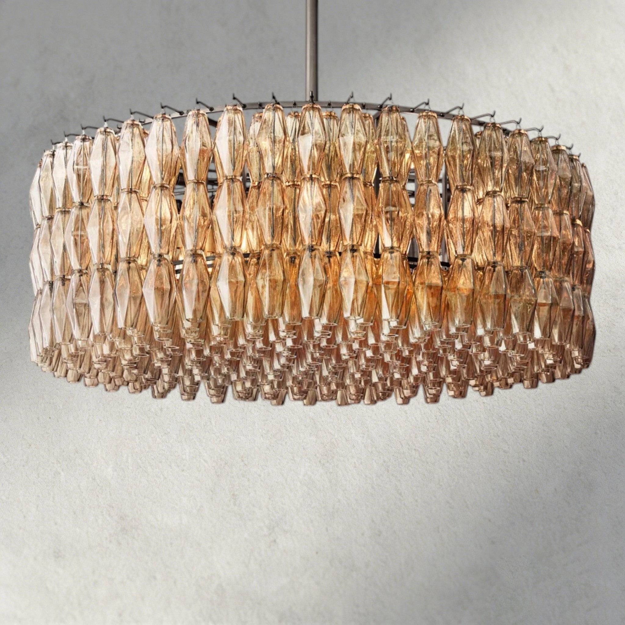 CIHELA CLEAR/ SMOKE GLASS ROUND CHANDELIER 37", 47", 62" - fovolighting