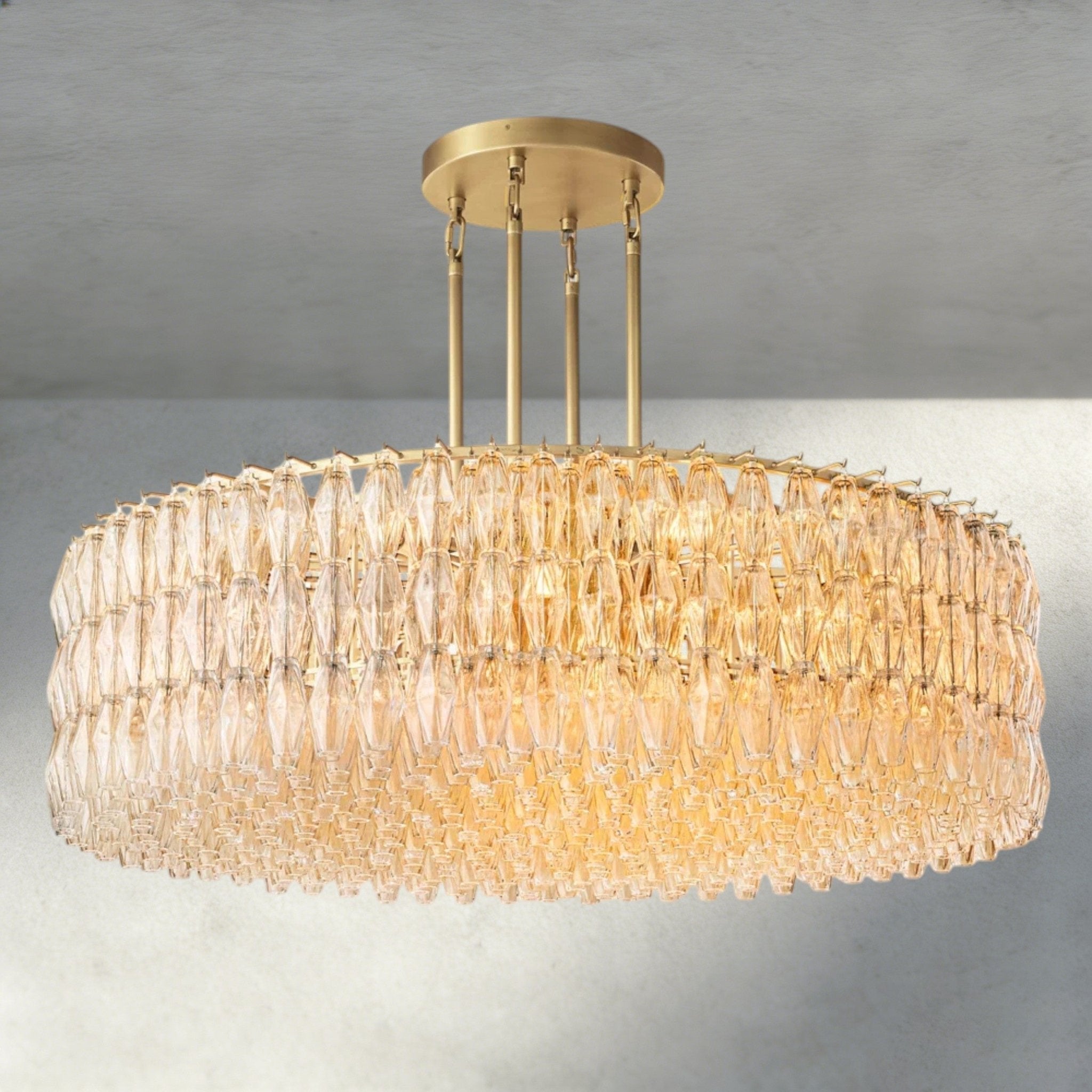 CIHELA CLEAR/ SMOKE GLASS ROUND CHANDELIER 37", 47", 62" - fovolighting