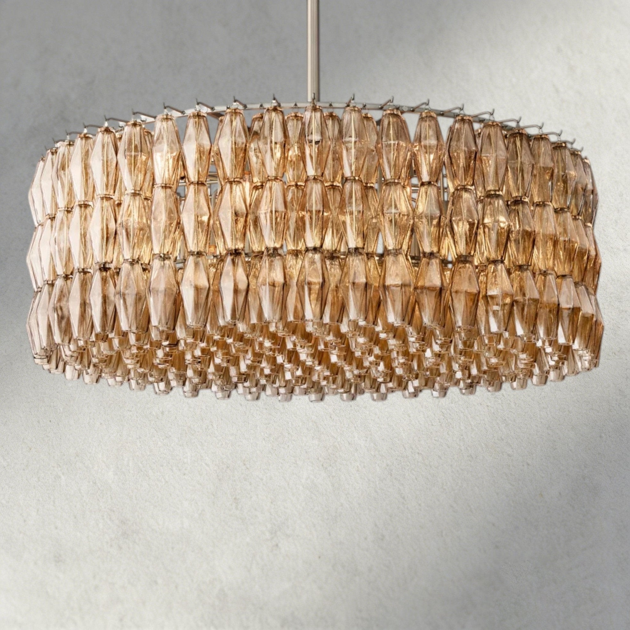 CIHELA CLEAR/ SMOKE GLASS ROUND CHANDELIER 37", 47", 62" - fovolighting