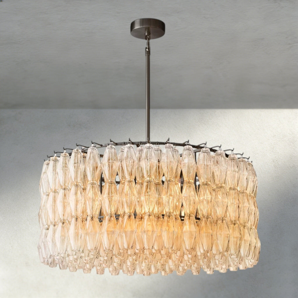 CIHELA CLEAR/ SMOKE GLASS ROUND CHANDELIER 37", 47", 62" - fovolighting
