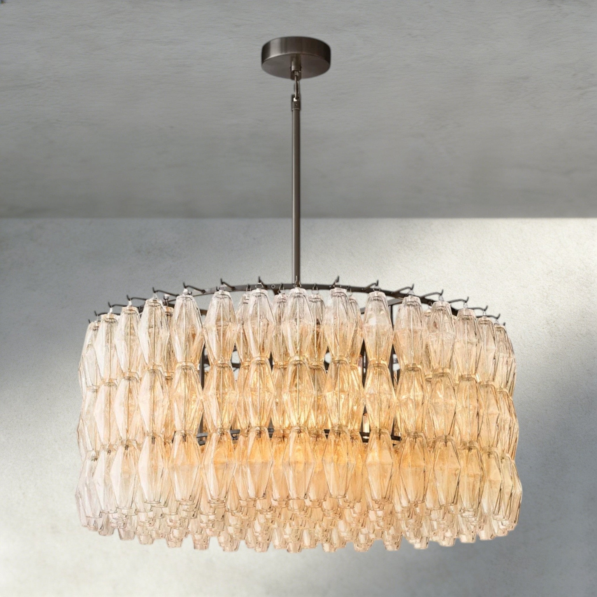 CIHELA CLEAR/ SMOKE GLASS ROUND CHANDELIER 37", 47", 62" - fovolighting