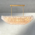 CIHELA CLEAR/ SMOKE GLASS TIERED RECTANGULAR CHANDELIER 54", 74" - fovolighting