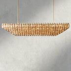 CIHELA CLEAR/ SMOKE GLASS TIERED RECTANGULAR CHANDELIER 54", 74" - fovolighting