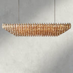 CIHELA CLEAR/ SMOKE GLASS TIERED RECTANGULAR CHANDELIER 54", 74" - fovolighting