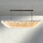 CIHELA CLEAR/ SMOKE GLASS TIERED RECTANGULAR CHANDELIER 54", 74" - fovolighting