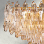 CIHELA CLEAR/ SMOKE GLASS TIERED RECTANGULAR CHANDELIER 54", 74" - fovolighting
