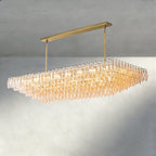 CIHELA CLEAR/ SMOKE GLASS TIERED RECTANGULAR CHANDELIER 54", 74" - fovolighting