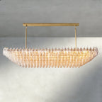 CIHELA CLEAR/ SMOKE GLASS TIERED RECTANGULAR CHANDELIER 54", 74" - fovolighting