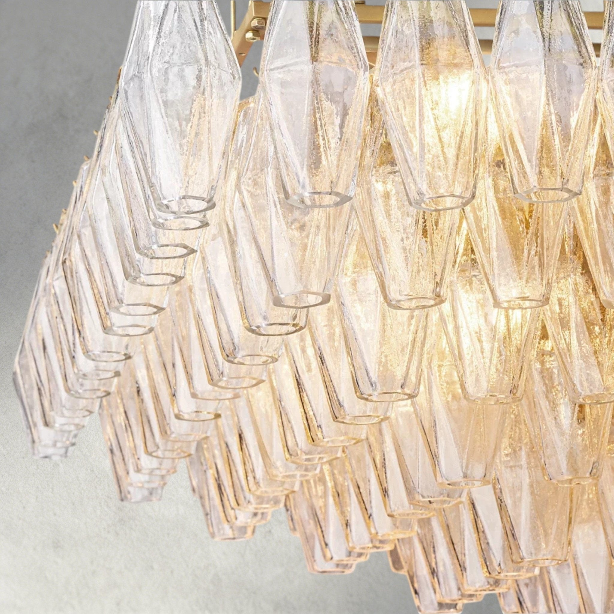 CIHELA CLEAR/ SMOKE GLASS TIERED RECTANGULAR CHANDELIER 54", 74" - fovolighting