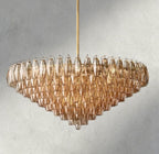 CIHELA CLEAR/ SMOKE GLASS TIERED ROUND CHANDELIER 37", 47", 62" - fovolighting
