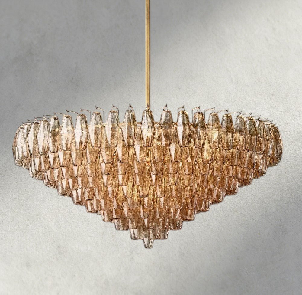 CIHELA CLEAR/ SMOKE GLASS TIERED ROUND CHANDELIER 37", 47", 62" - fovolighting