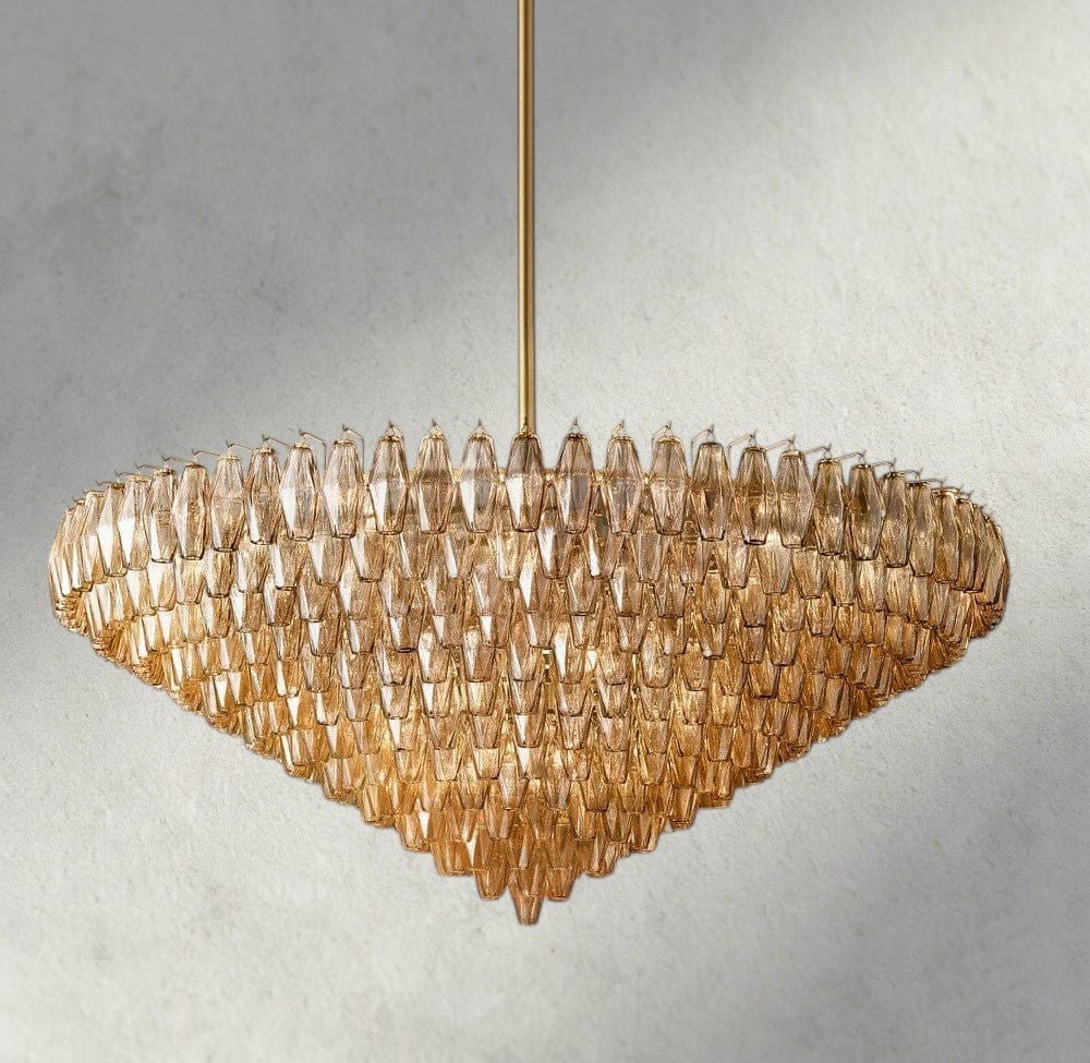 CIHELA CLEAR/ SMOKE GLASS TIERED ROUND CHANDELIER 37", 47", 62" - fovolighting