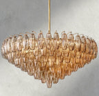 CIHELA CLEAR/ SMOKE GLASS TIERED ROUND CHANDELIER 37", 47", 62" - fovolighting