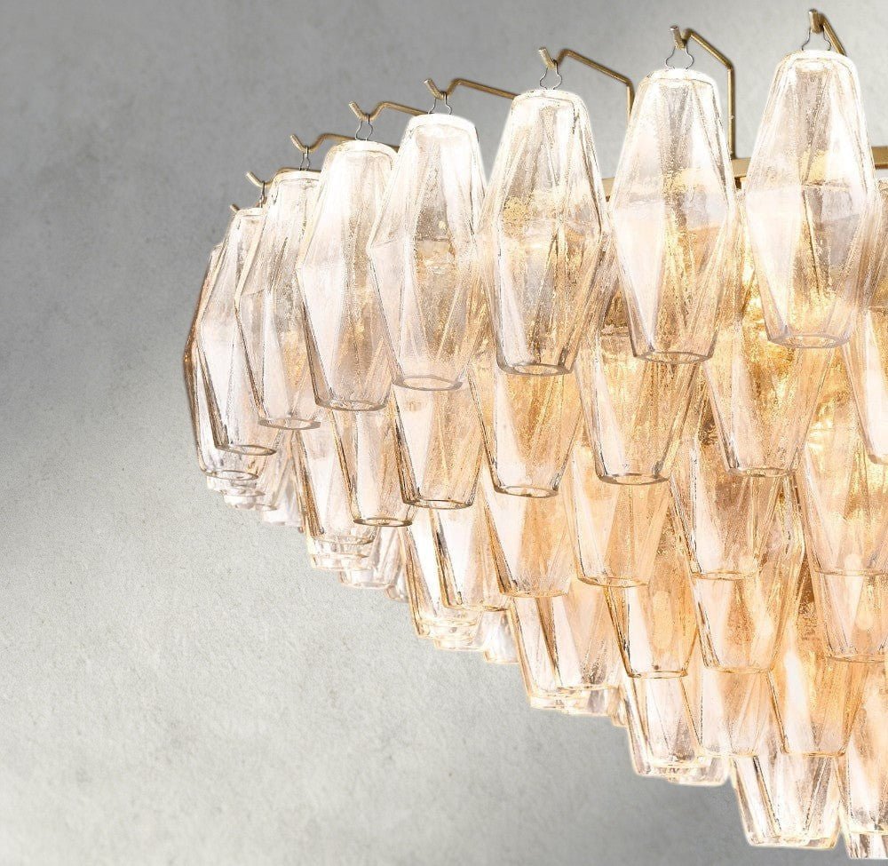 CIHELA CLEAR/ SMOKE GLASS TIERED ROUND CHANDELIER 37", 47", 62" - fovolighting