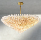 CIHELA CLEAR/ SMOKE GLASS TIERED ROUND CHANDELIER 37", 47", 62" - fovolighting