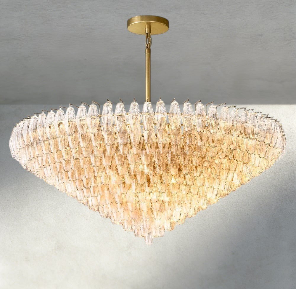 CIHELA CLEAR/ SMOKE GLASS TIERED ROUND CHANDELIER 37", 47", 62" - fovolighting