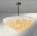 CIHELA CLEAR/ SMOKE GLASS TIERED ROUND CHANDELIER 37", 47", 62" - fovolighting