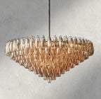 CIHELA CLEAR/ SMOKE GLASS TIERED ROUND CHANDELIER 37", 47", 62" - fovolighting