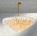 CIHELA CLEAR/ SMOKE GLASS TIERED ROUND CHANDELIER 37", 47", 62" - fovolighting