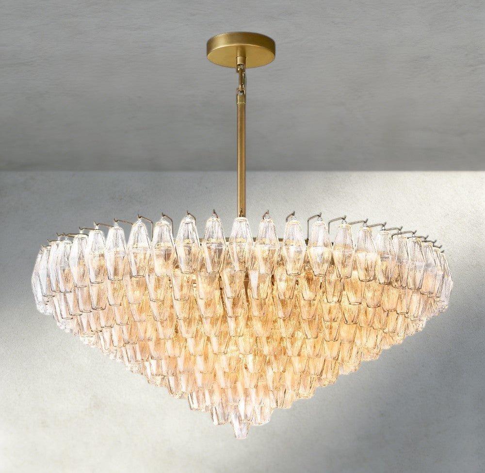 CIHELA CLEAR/ SMOKE GLASS TIERED ROUND CHANDELIER 37", 47", 62" - fovolighting