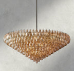 CIHELA CLEAR/ SMOKE GLASS TIERED ROUND CHANDELIER 37", 47", 62" - fovolighting