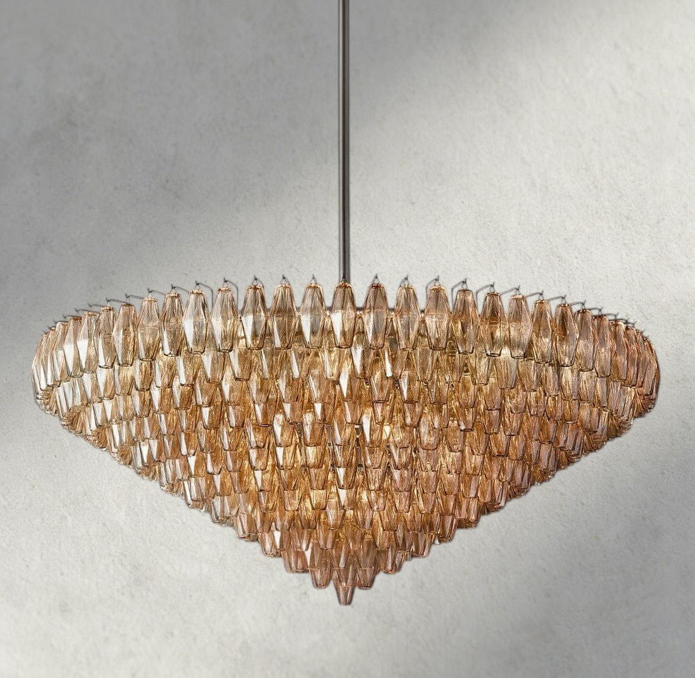 CIHELA CLEAR/ SMOKE GLASS TIERED ROUND CHANDELIER 37", 47", 62" - fovolighting